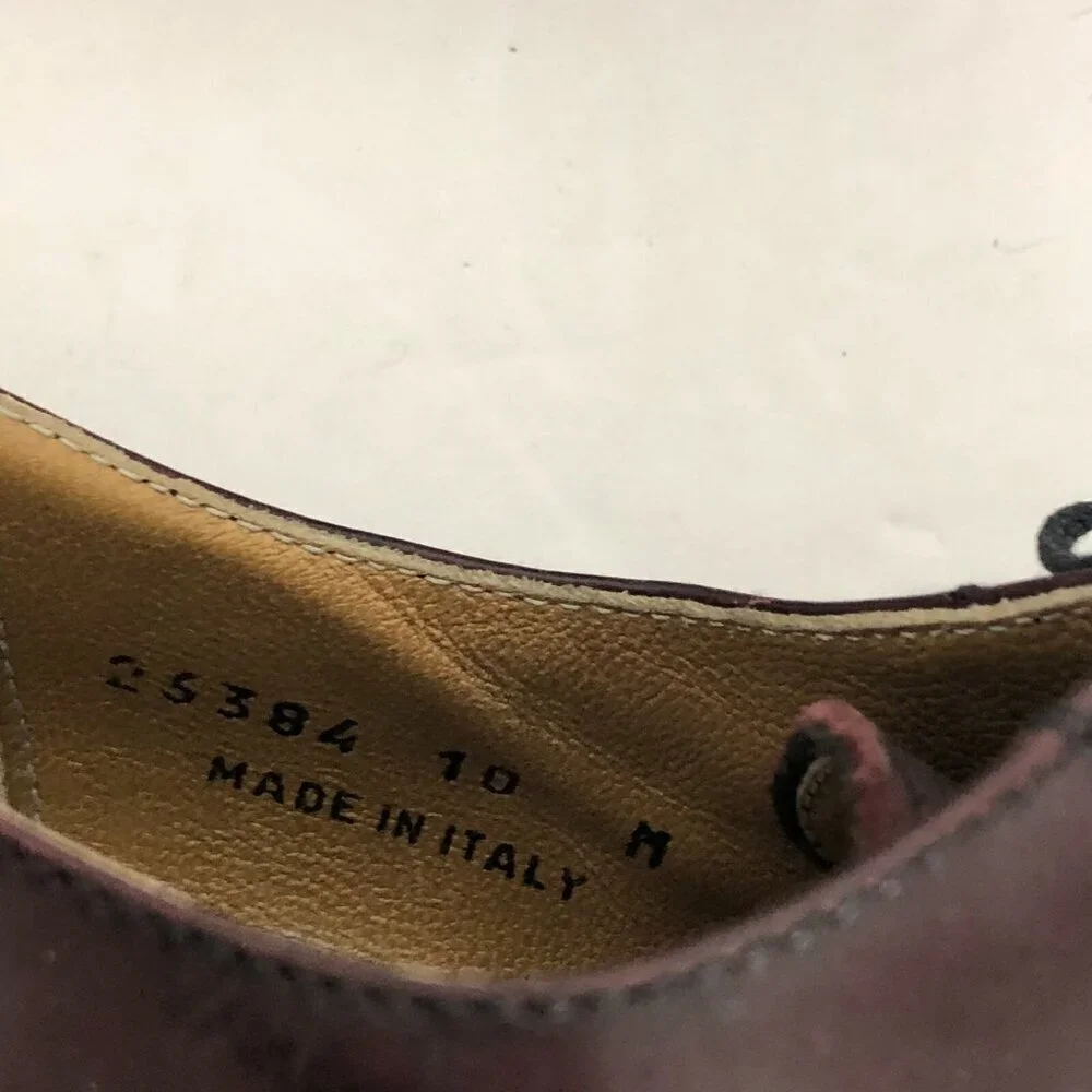 Stamati Mastroianni Leather Oxfords Men's size 10 Oxblood Cap Toe Made in Italy